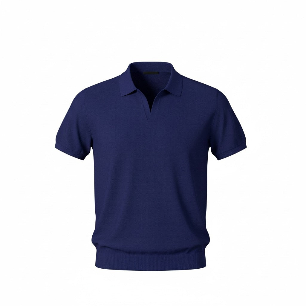 Men's Classic Knit Polo Shirt - Effortless Style & All-Day Comfort