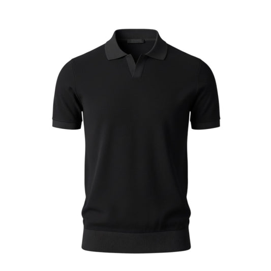 Men's Classic Knit Polo Shirt - Effortless Style & All-Day Comfort