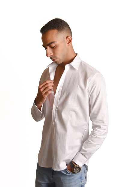 Premium White Linen Shirt for Men
