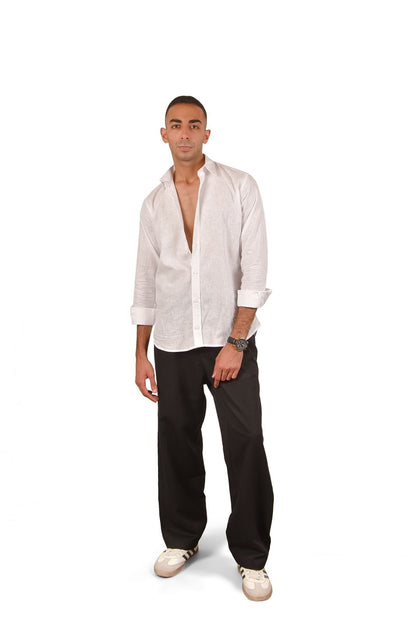 Premium White Linen Shirt for Men