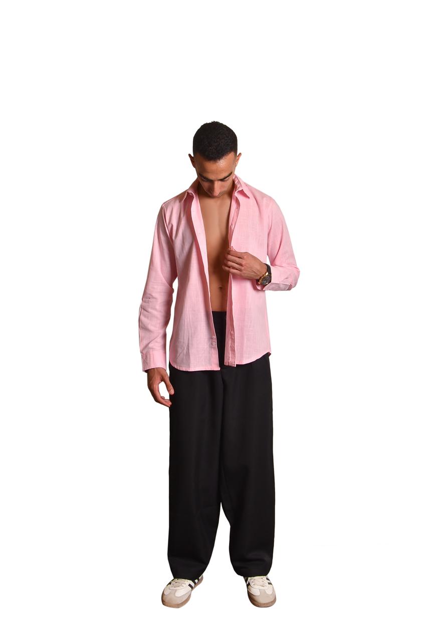 Premium Pink Linen Shirt for Men