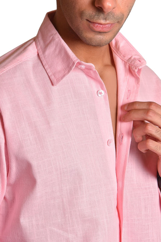 Premium Pink Linen Shirt for Men