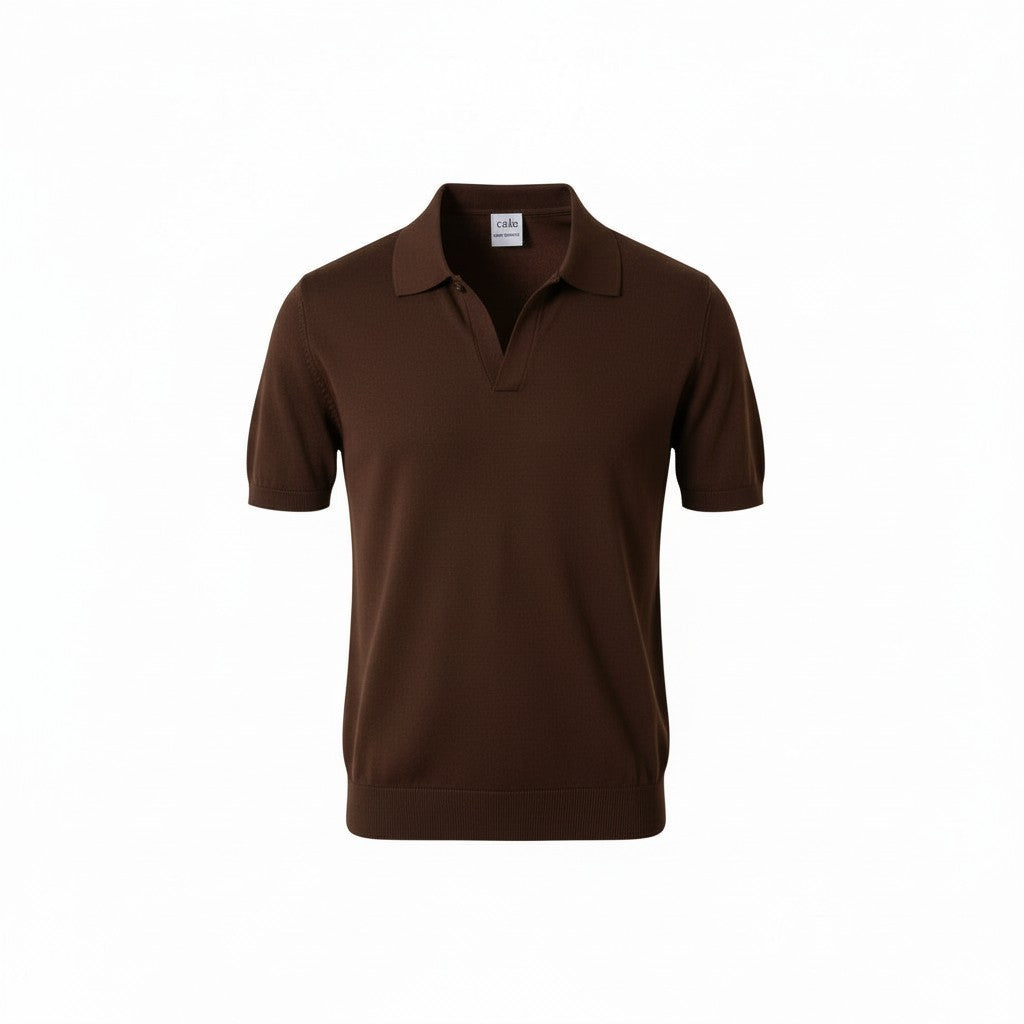 Men's Classic Knit Polo Shirt - Effortless Style & All-Day Comfort